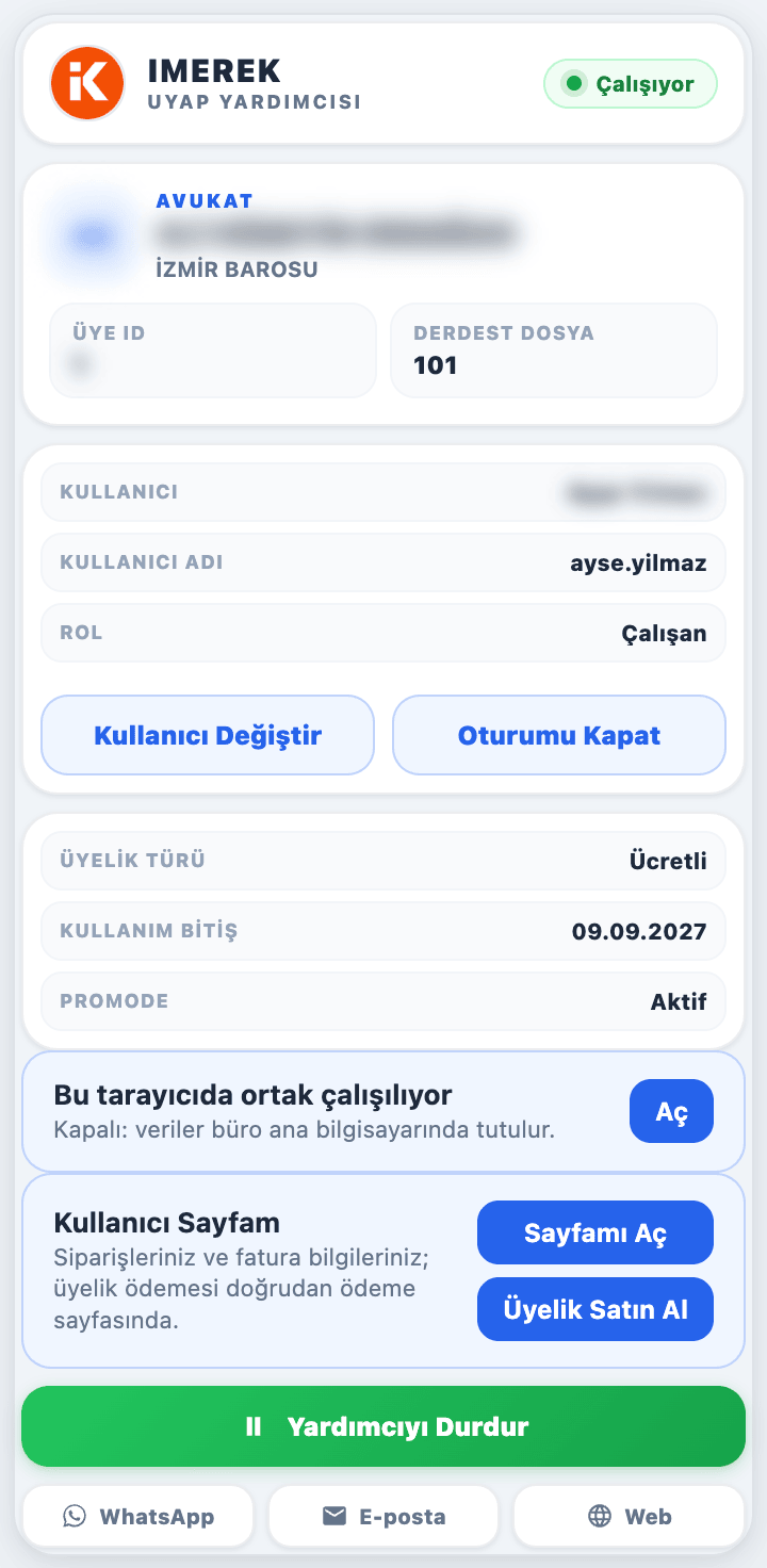 Ofis dışından bağlı durum